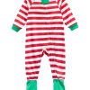 Babies & Infants Family Pajamas | Matching Infant Holiday Stripe Footed Pajamas Red Holiday