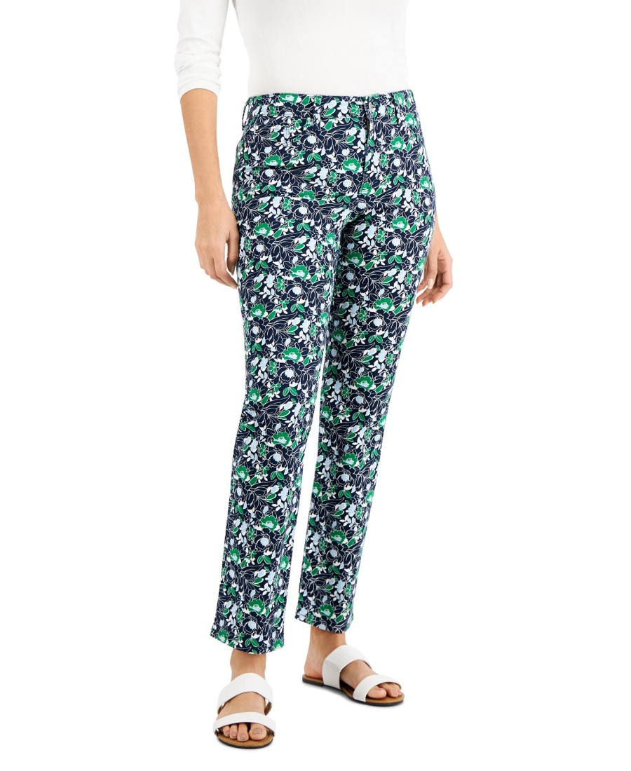 Women'S Charter Club | Printed Lexington Pants Intrepid Blue