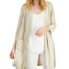 Women'S Alfani | Woven Open-Front Cardigan Polished Beige