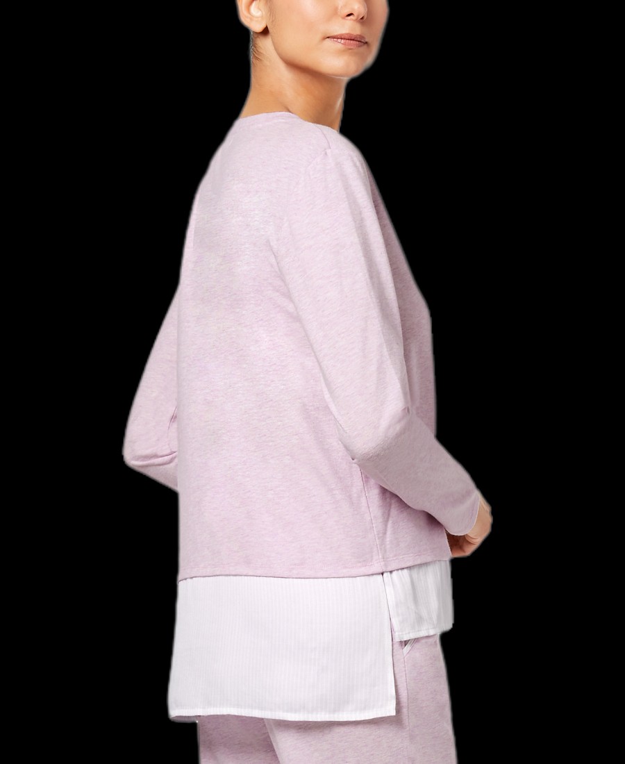 Women'S Alfani | Layered-Look Pajama Top Light Lilac