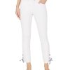 Women'S Charter Club | Gingham Lace-Up Skinny Jeans Bright White