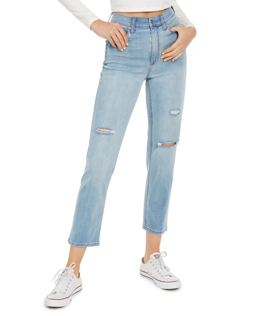 Juniors' Celebrity Pink | Juniors' Ripped Slim Straight Jeans Omnia