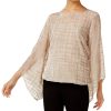 Juniors' Alfani | Velvet Burnout Blouson Top New Champagne