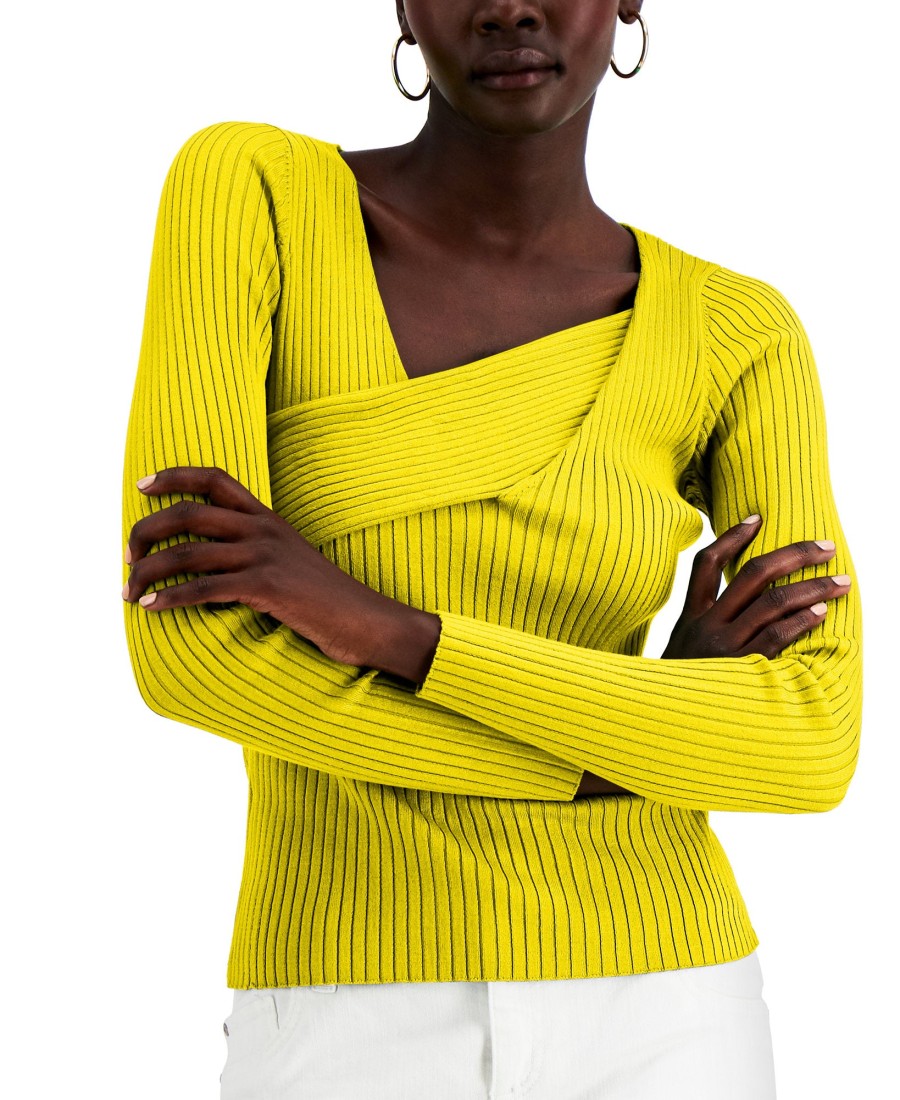 Women'S INC International Concepts | Asymmetrical Rib Sweater Sunbeam