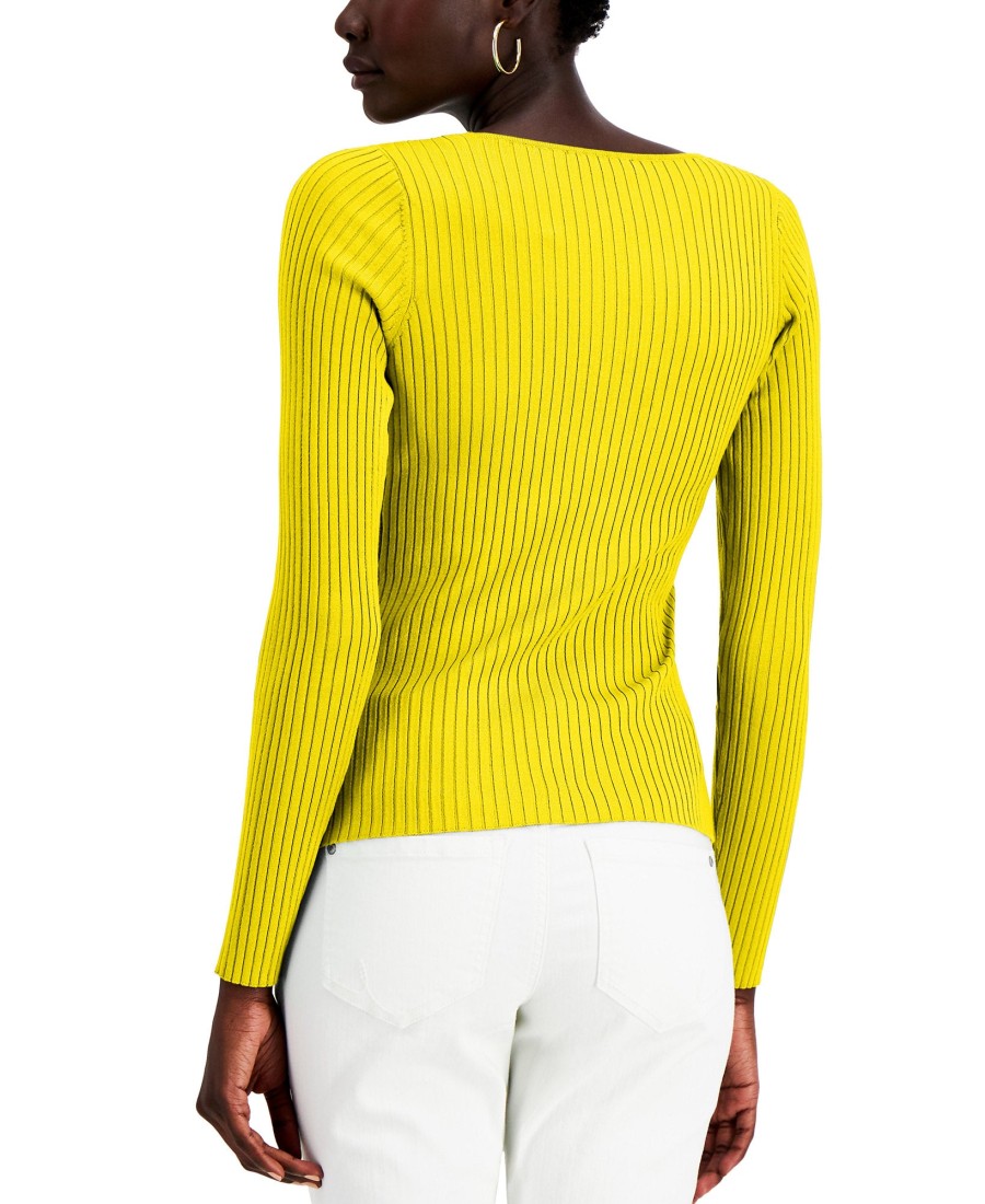 Women'S INC International Concepts | Asymmetrical Rib Sweater Sunbeam