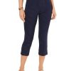 Women'S Charter Club | Pull-On Tummy-Control Capris Intrepid Blue