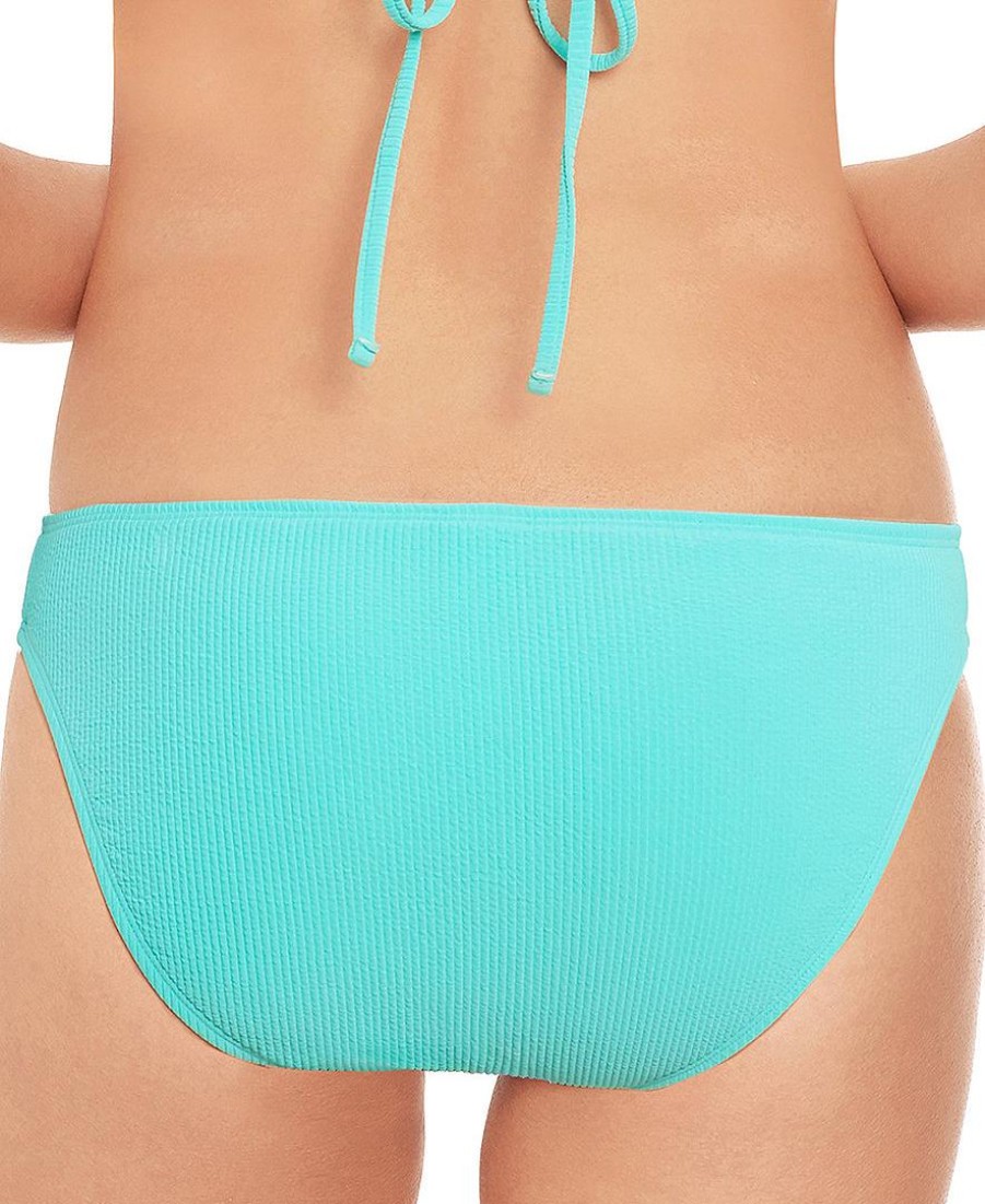 Juniors' Salt + Cove | Juniors' Crinkle Texture Hipster Bikini Bottoms Aqua Sea